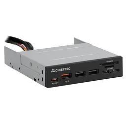 Картрідер Chieftec Card Reader 2x USB3.2, 2x Type-C, 1x PD3.0, 1x QC3.0 USB, внутрішній, 3.5 чорний CRD-908H (CRD-908H) - мініатюра 2