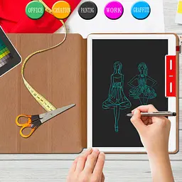 Планшет для малювання LCD color blocked 10,1 дюймів with leather case Brown / Dark Brown - мініатюра 7