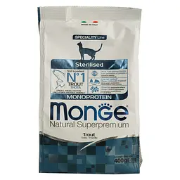 Сухий корм Monge Cat Monoprotein Sterilised з фореллю, 400 г (70005463) - мініатюра 2