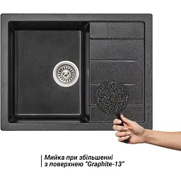 Кухонна мийка Lidz 650x500/200 GRF-13 графіт (LIDZGRF13650500200) - мініатюра 6