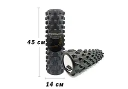Масажний ролик EasyFit Grid Roller PRO 45 см Чорний (EF-2029-BK) - мініатюра 3