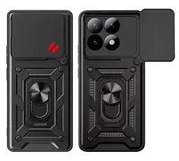 Чохол Primo Shockproof для Xiaomi 15T - протиударний, з підставкою і шторкою камери - Black - мініатюра 4