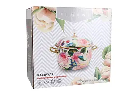 Каструля емальована Elmani з кришкою, 4,8 л, діаметр 22 см, висота 14 см (763-012) - мініатюра 3