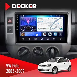 Штатна магнітола Volkswagen Polo 2005-2009 Decker D9-006 4x64, 4G Decker (НФ-00003893)