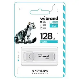 USB флеш накопичувач Wibrand 128GB Marten White USB 3.2 Gen 1 (USB 3.0) (WI3.2/MA128P10W) - мініатюра 2
