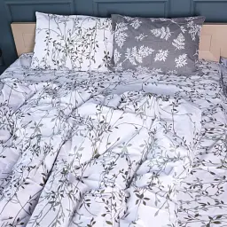 Простирадло MirSon Бязь 17-0668 Grey Blooms 110х160 см (2200009935619) - мініатюра 4