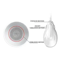 Помпа для грудей Pretty Love Breast Vibrating Massager 7 см білий - мініатюра 6