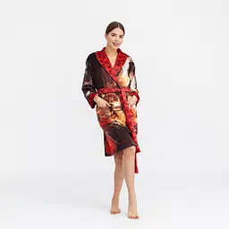 Халат жіночий з плюшевого велюру ексклюзивний Japan 18331 L-XL - мініатюра 3