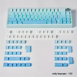 Набір кейкапів PBT Blue Gradient (130+), Білий