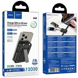 Портативний ЗП Power Bank Hoco Q48 Core PD20W з БЗП+iWatch 10000 mAh Black - мініатюра 2