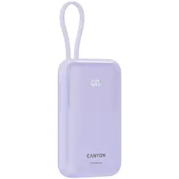 Батарея універсальна Canyon 10000mAh OnPower 101 PD/22.5W built-in cable Purple (CNS-CPB101PU) - мініатюра 3