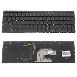 Клавіатура для ноутбука HP (ProBook: 450 G6 455 G6) rus чорний без фрейму підсвічування клавіш