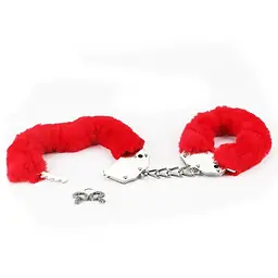 Наручники LoveToy Fluffy Handcuffs (червоний) - мініатюра 3