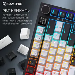 Клавіатура ігрова механічна GamePro MK-160-W-D Pro Wireless Hot-Swap Rainy Switch Black-White - мініатюра 12