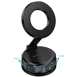 Автотримач Borofone BH140 Gloria Vacuum Suction Magnetic (center console) Black/Metal gray - мініатюра 4