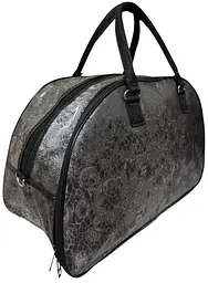 Дорожня сумка ручна поклажа з великою кишенею 2546 темно-сіра - мініатюра 3