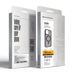 Чехол для Apple iPhone 13 Pro Max, Uniq MagCase, черный, противоударный, панель-накладка с MagSafe, ударопрочный TPU+PC, с магнитом MagSafe, поддержка полноценной беспроводной зарядки, ArmorStandart (ARM75273) - мініатюра 6