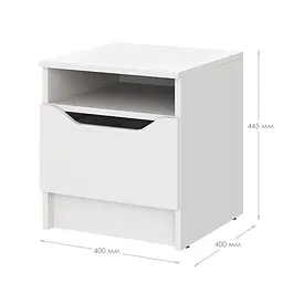 Приліжкова тумба MebelStar Лілу 40x40x44,5 см Аляска білий (MBS-1311) - мініатюра 4