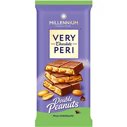 Шоколад молочний Millennium Very Peri з начинкою подрібненим і цілим арахісом 105 г (947681)
