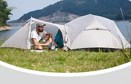 Двомісний легкий намет з футпринтом Naturehike Mongar NH17T007-M 20D (Сірий) - мініатюра 2