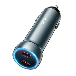 Адаптер автомобільний Hoco Prosperous (2C) Car charger Z54B |2Type-C, PD/QC, 60W/3A|