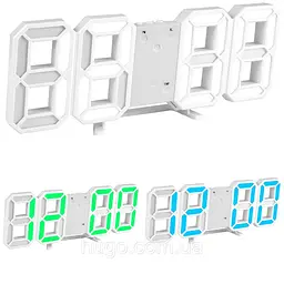 Настільний цифровий LED-годинник / White - мініатюра 7