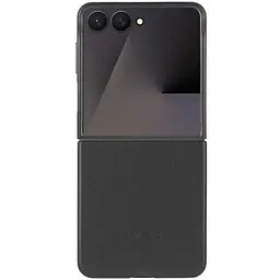 Шкіряний чохол Leather Case (AAA) для Samsung Galaxy Z Flip7 Black - мініатюра 2