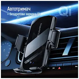 Універсальний автотримач ColorWay FlameGrip, автозажим, Wireless Charger 15W Black (CW-CHAW070Q-BK) - мініатюра 5