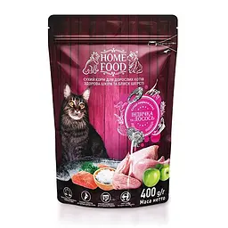 Сухий корм для дорослих котів Індичка та лосось CAT ADULT Здорова шкіра та блиск вовни 400 г