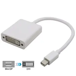 Перехідник-конвертер mini DisplayPort (тато) на DVI (мама) 30 cm, 4K/2K