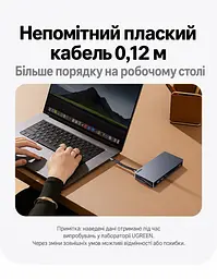 Кабель UGREEN L315 USB-C - USB-C USB4 40 Гбіт/с PD 240 Вт 0,12 м чорний (75176) - мініатюра 3