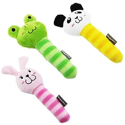 М'яка іграшка для собак DoggyMan Stick Animals заєць жаба або панда з пищалкою розмір зручний для гри