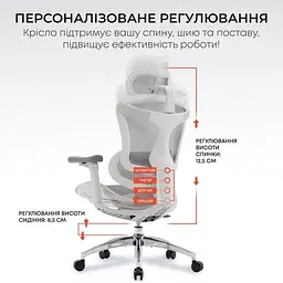 Ігрове крісло Sihoo DORO C300L Mesh White (DORO-C300L-A3-102) - мініатюра 7