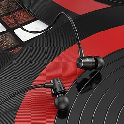 Навушники Hoco M79 Cresta universal earphones with microphone Black - мініатюра 3