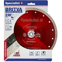 Диск алмазний Specialist+ Britva 230x2x22 мм (11/2-4230)