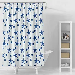 Шторка для ванної кімнати Eco Fabric з принтом 180*180 см Морські зірки (EF-1803-C) - мініатюра 3