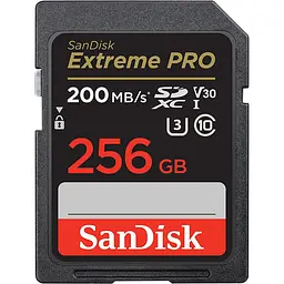 Карта пам'яті Sandisk 256GB SD C10 UHS-I U3 R200/W140MB/s Extreme Pro V30 (SDSDXXD-256G-GN4IN)