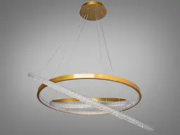 Стельова люстра LED Diasha D2489-1000+800+600G 165W, золото, діаметр 100 см, для вітальні - мініатюра 4