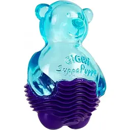 Іграшка для собак GiGwi Suppa Puppa Ведмедик з пищалкою, синій, 9 см (75035)