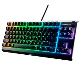 Клавиатура игровая мембранная бесшумная STEELSERIES APEX3 UA TKL RGB Whisper Quiet gaming switches - мініатюра 3