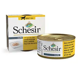 Консерви для собак Schesir Chicken Ham 150 г шезир філе курки C ветчиною натуральні