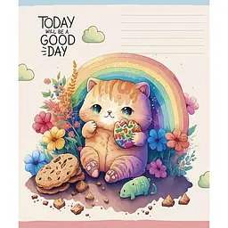 Зошит учнівський Школярик Аnime cats, у клітинку, 12 аркушів, ВД-лак, 30 шт. (012-3238K) - мініатюра 4