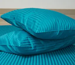 Набір наволочок Moon&Star Satin Stripe Turkish Blue 60х60 см 2 шт - мініатюра 4
