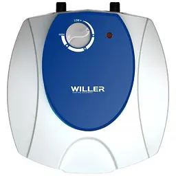 Водонагрівач Willer Optima Mini, 1500 Вт, мокрий ТЕН, 6 л, вертикальний, квадратний, під мийкою, білий (PU6R)