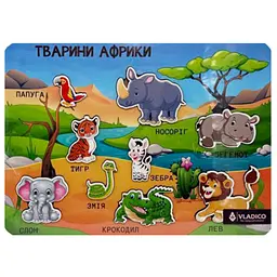 Дерев'яний пазл-вкладиш Тваринки Африки 3240-05-006 розмір 33х25 см
