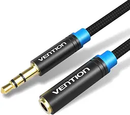 Кабель Vention Audio 3.5 mm M - 3.5 mm F, 2 m, Black (VAB-B06-B200-M)