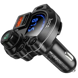 АЗП FM модулятор Hoco DFM01 Legend 20W+QC3.0 (2USB-A/1C) Black - мініатюра 5