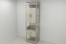 Шафа Гардероб Уні секція 5 серії Конект Ferrum-decor 220x60x50см Сірий метал ДСП Дуб Сонома 32 мм (FRD-104517) - мініатюра 2