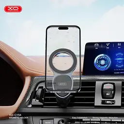 Автотримач XO C154 Round Drip Magnetic Air Vent Car Holder чорний - мініатюра 3