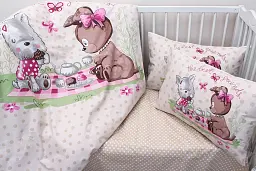 Комплект постільної білизни в ліжечко Tag Tekstil Best frends beige для немовлят - мініатюра 2